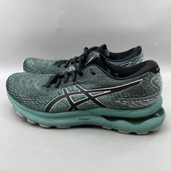Asics Gel Nimbus 24 Running Shoes Women Size 9.5 Teal Green Pink Comfort Sneaker - Picture 3 of 9